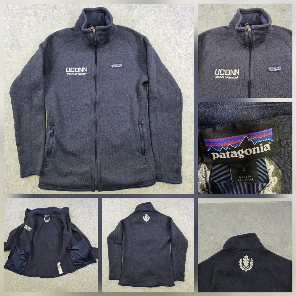 Patagonia Jacket Womens Small Blue Fleece Full Zip UConn School Of Medicine Logo